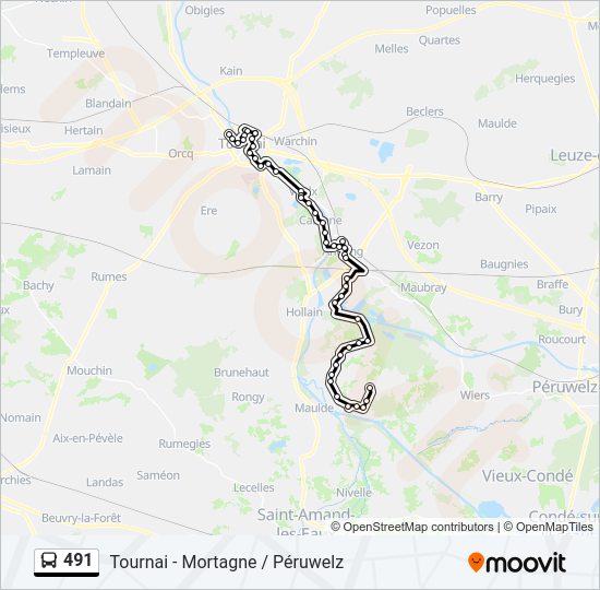 491 bus Line Map