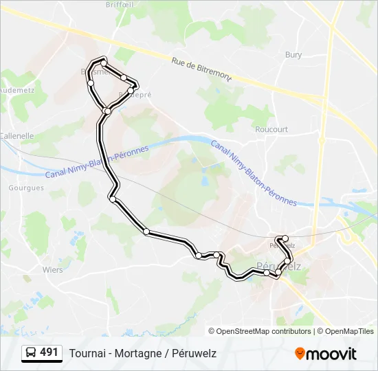 491 Bus Line Map