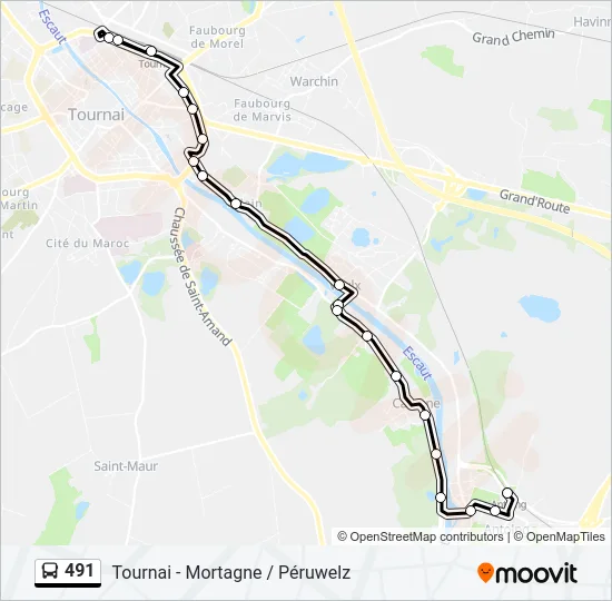 491 Bus Line Map