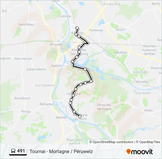 491 Bus Line Map