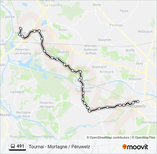 491 Bus Line Map