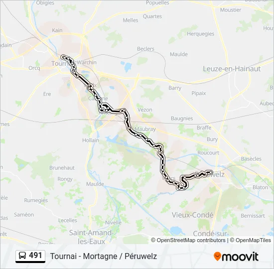 491 Bus Line Map