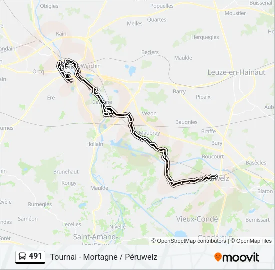 491 Bus Line Map