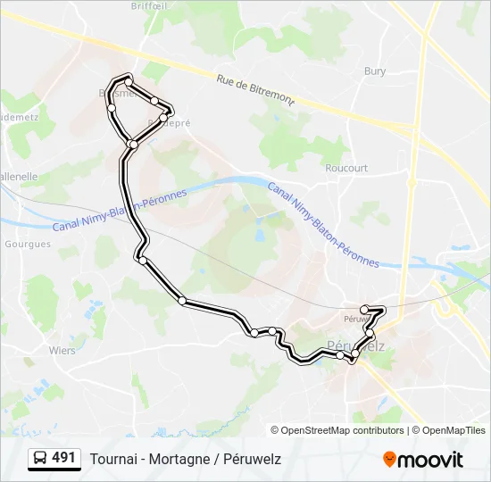 491 Bus Line Map