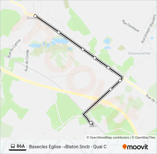 86A Bus Line Map