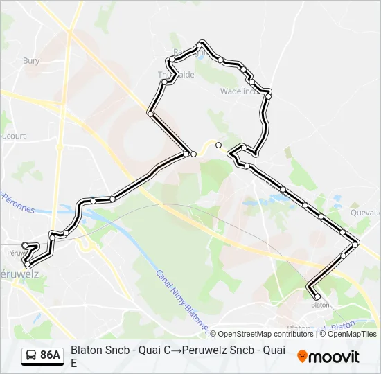 86A Bus Line Map