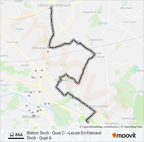 86A Bus Line Map