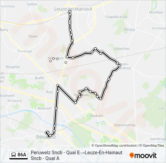 86A Bus Line Map