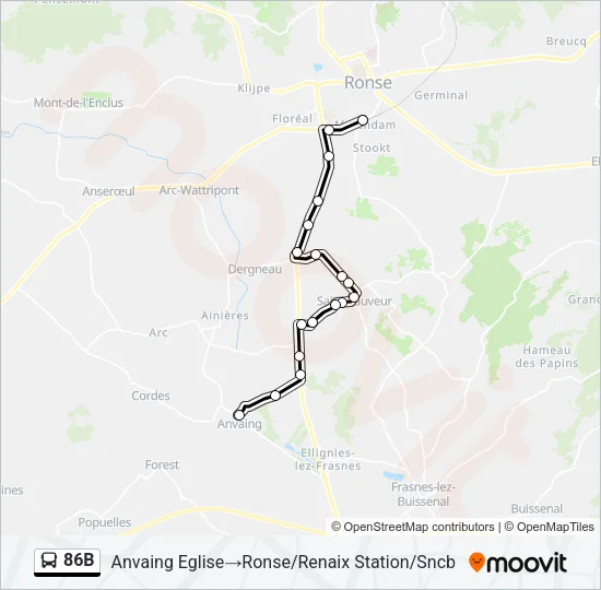 86B Bus Line Map