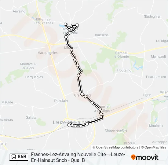 86B Bus Line Map