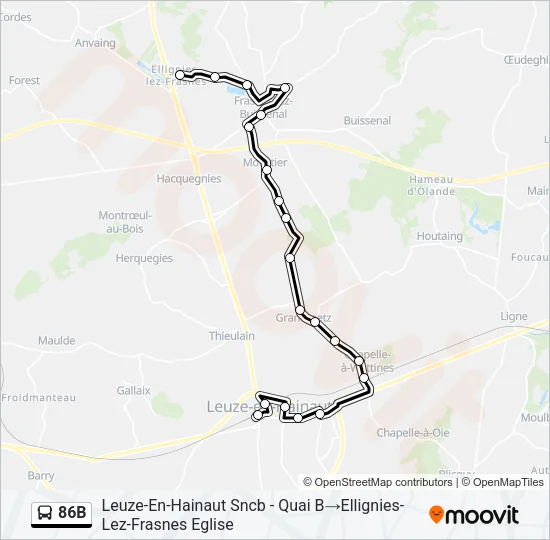 86B Bus Line Map