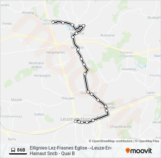 86B Bus Line Map