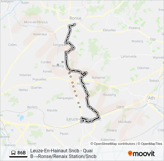 86B Bus Line Map