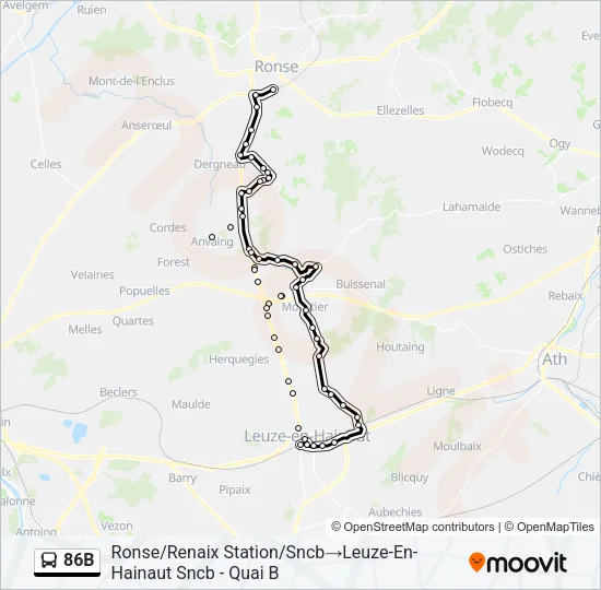86B Bus Line Map