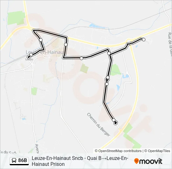 86B Bus Line Map