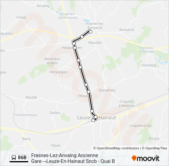 86B Bus Line Map