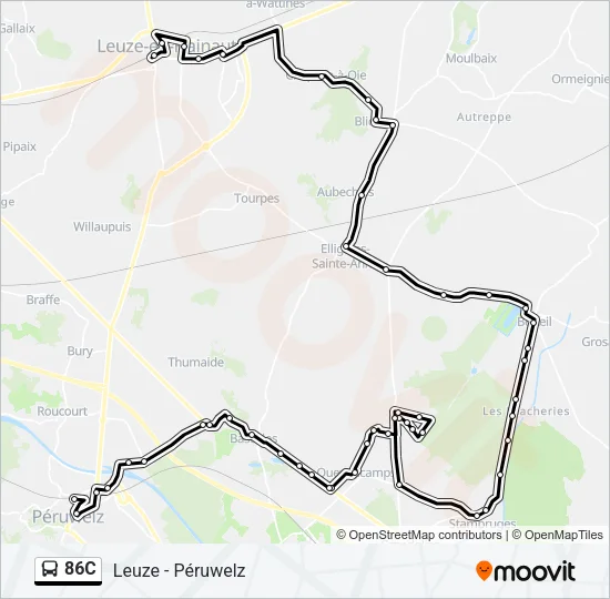 86C Bus Line Map