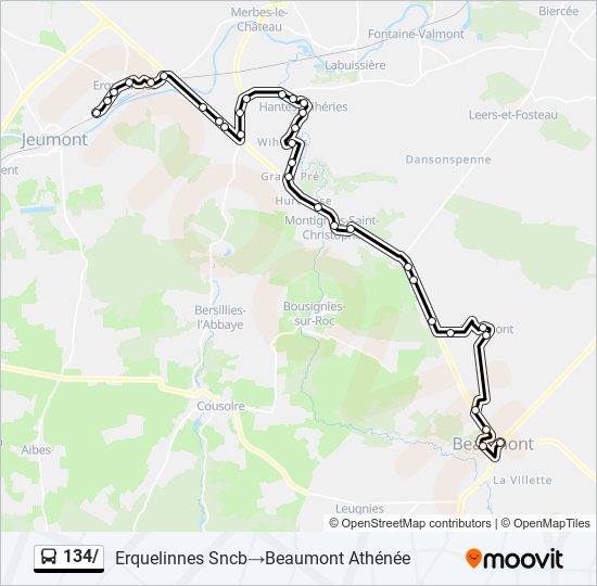 134/ bus Line Map