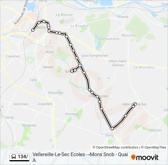 134/ Bus Line Map