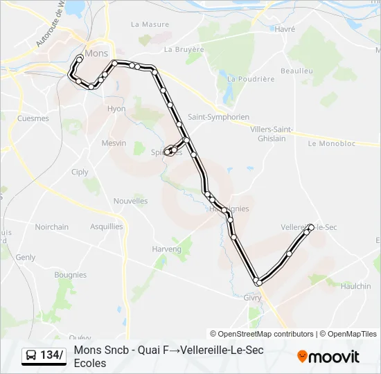 134/ Bus Line Map