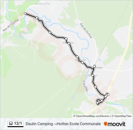 12/1 Bus Line Map