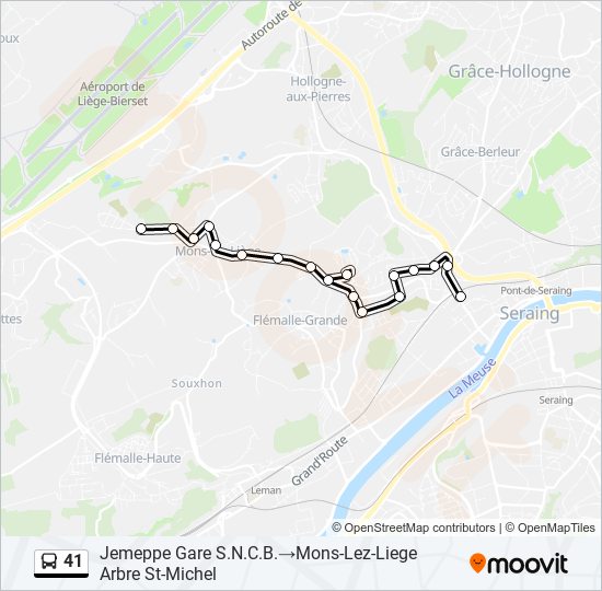 Plan de la ligne 41 de bus