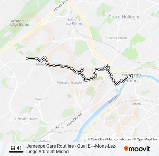 Plan de la ligne 41 de bus