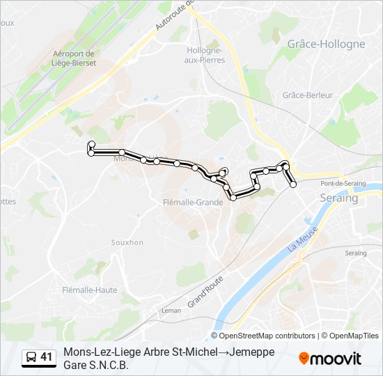 Plan de la ligne 41 de bus