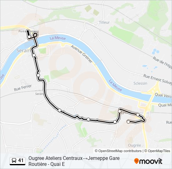 41 bus Line Map