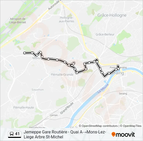 41 Bus Line Map
