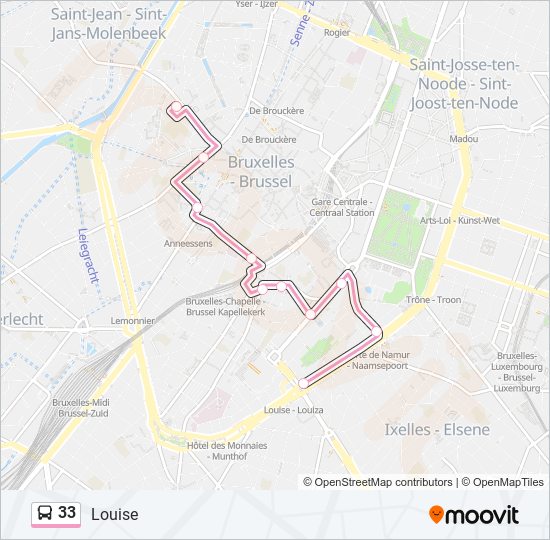 33 bus Line Map