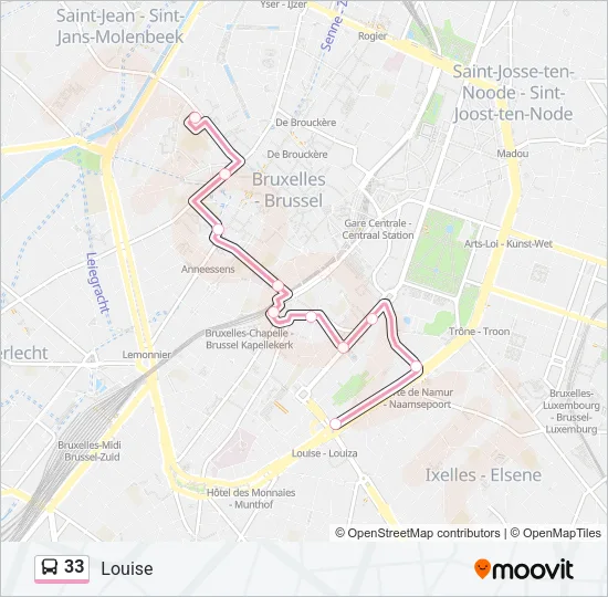 33 Bus Line Map