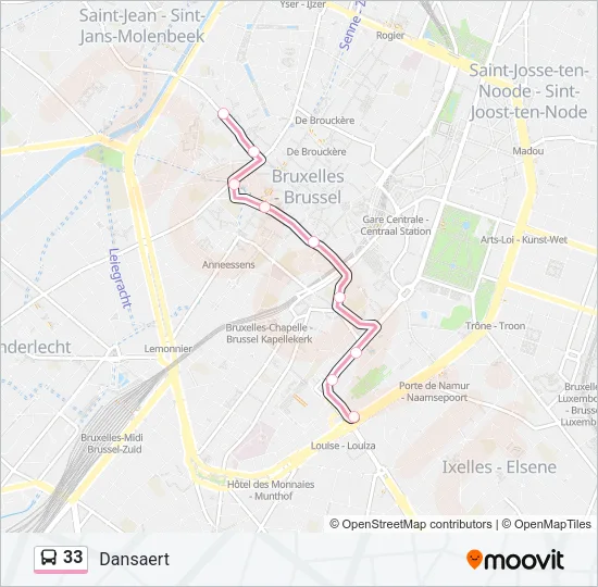 33 Bus Line Map
