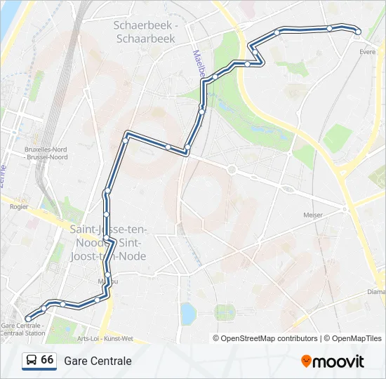 66 Bus Line Map