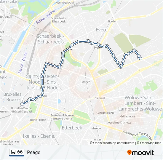66 Bus Line Map