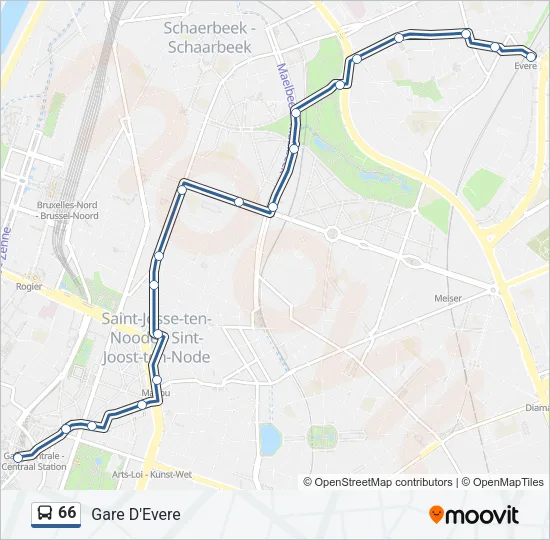 66 Bus Line Map