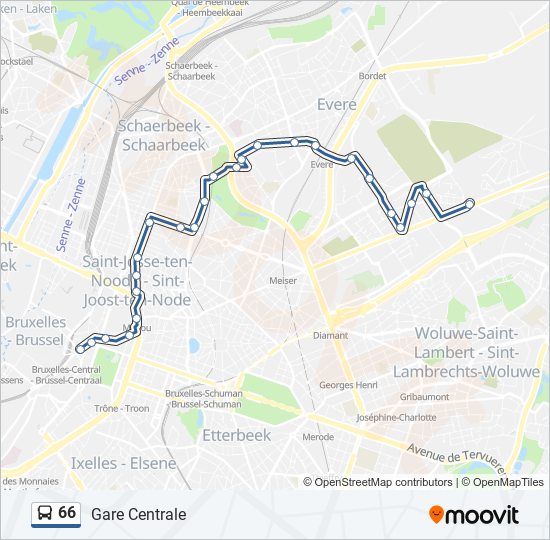 66 bus Line Map