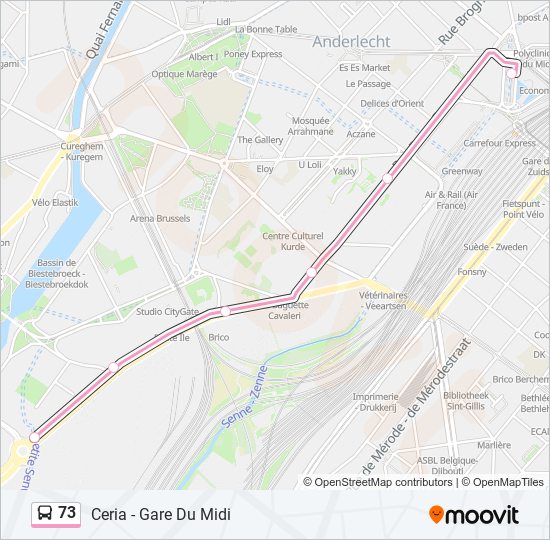 73 bus Line Map