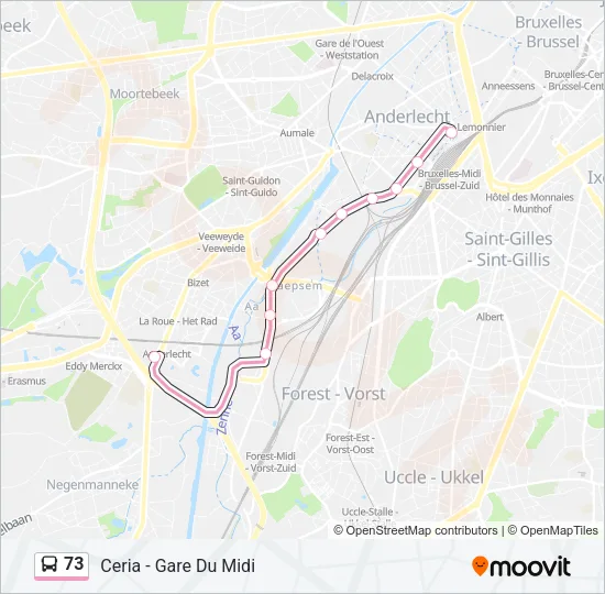 73 Bus Line Map