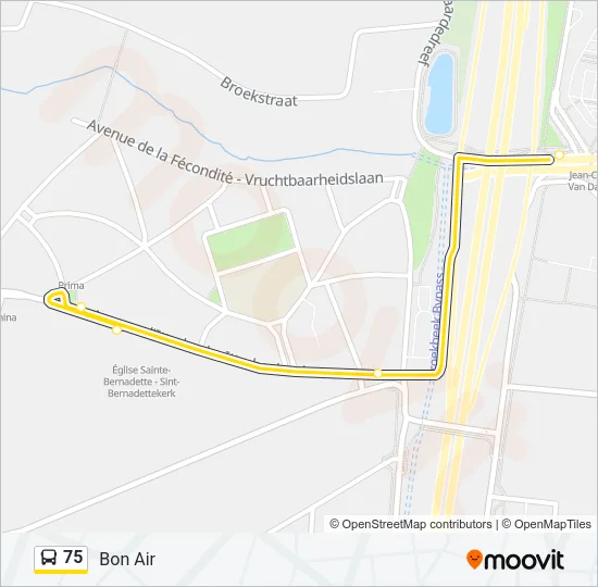 75 Bus Line Map