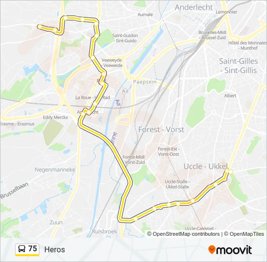 75 Bus Line Map