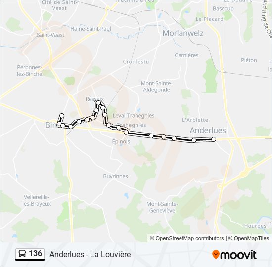 136 bus Line Map