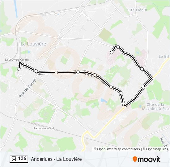 Plan de la ligne 136 de bus