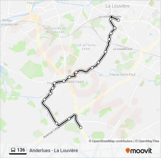 136 Bus Line Map