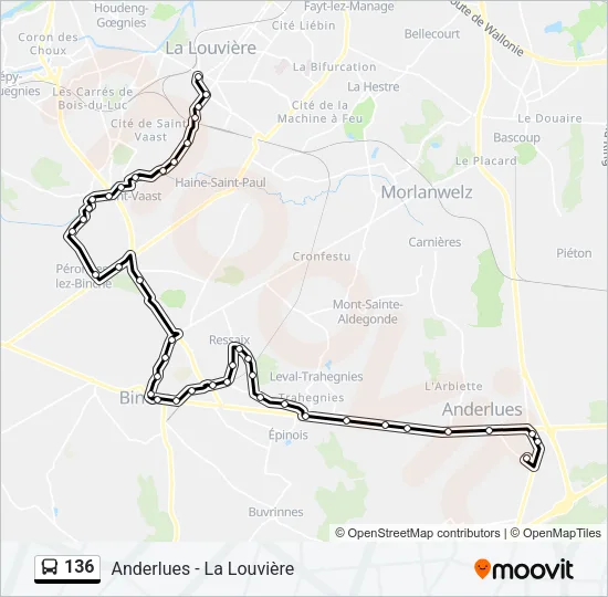 136 Bus Line Map