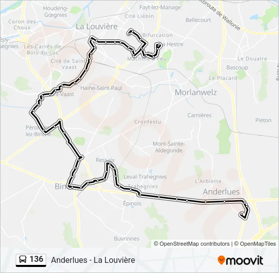 136 Bus Line Map
