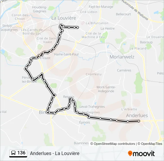 136 Bus Line Map