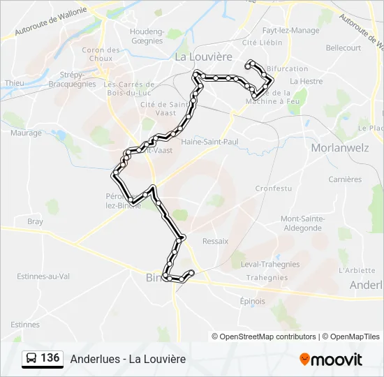 136 Bus Line Map