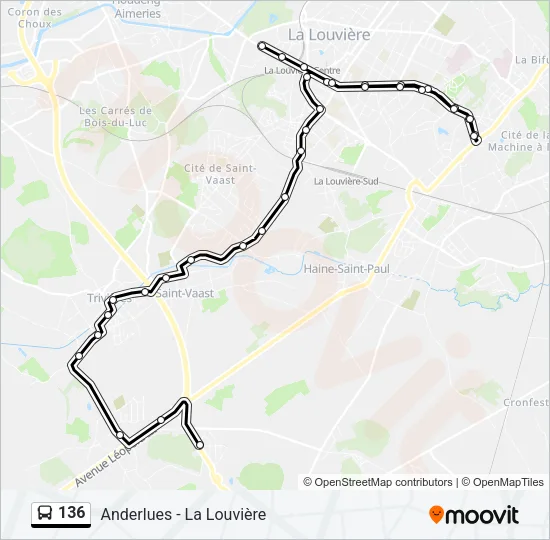 136 Bus Line Map