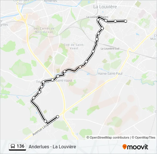136 Bus Line Map